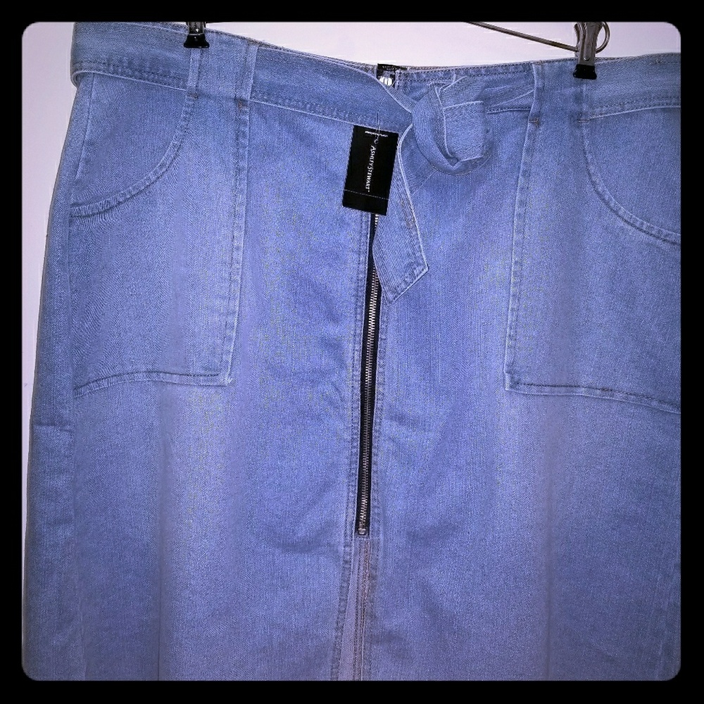 Ashley Stewart Midi Zip Skirt.